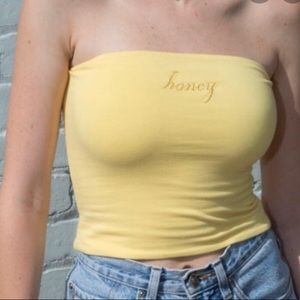 Brandy Melville yellow bandeau top